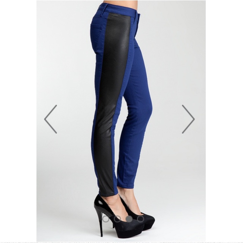 NWT! Bebe Leatherette Tuxedo Skinny Jeans. NWT!